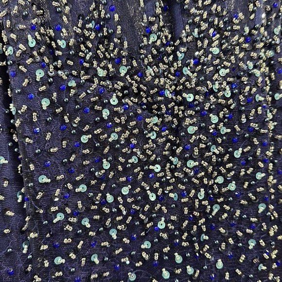 NWT - Royal Blue Beaded Mermaid Gown - Size 4 - Picture 6 of 11